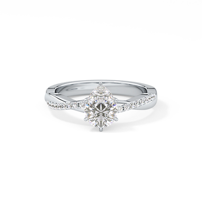 Pear Pave Lab Grown Diamond Engagement Ring