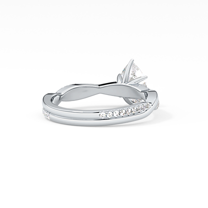 Pear Pave Lab Grown Diamond Engagement Ring