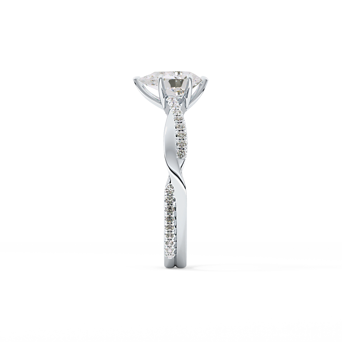 Pear Pave Lab Grown Diamond Engagement Ring