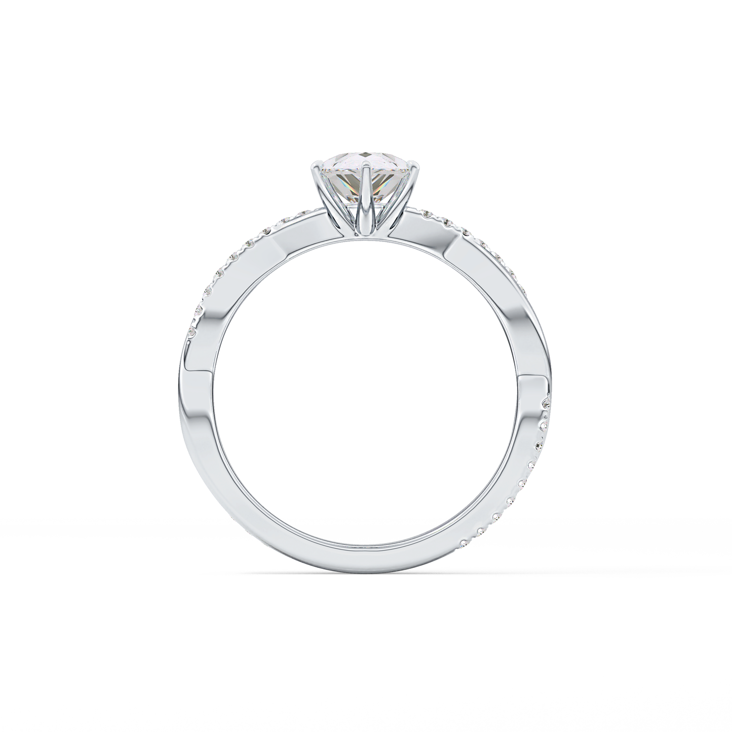Pear Pave Lab Grown Diamond Engagement Ring