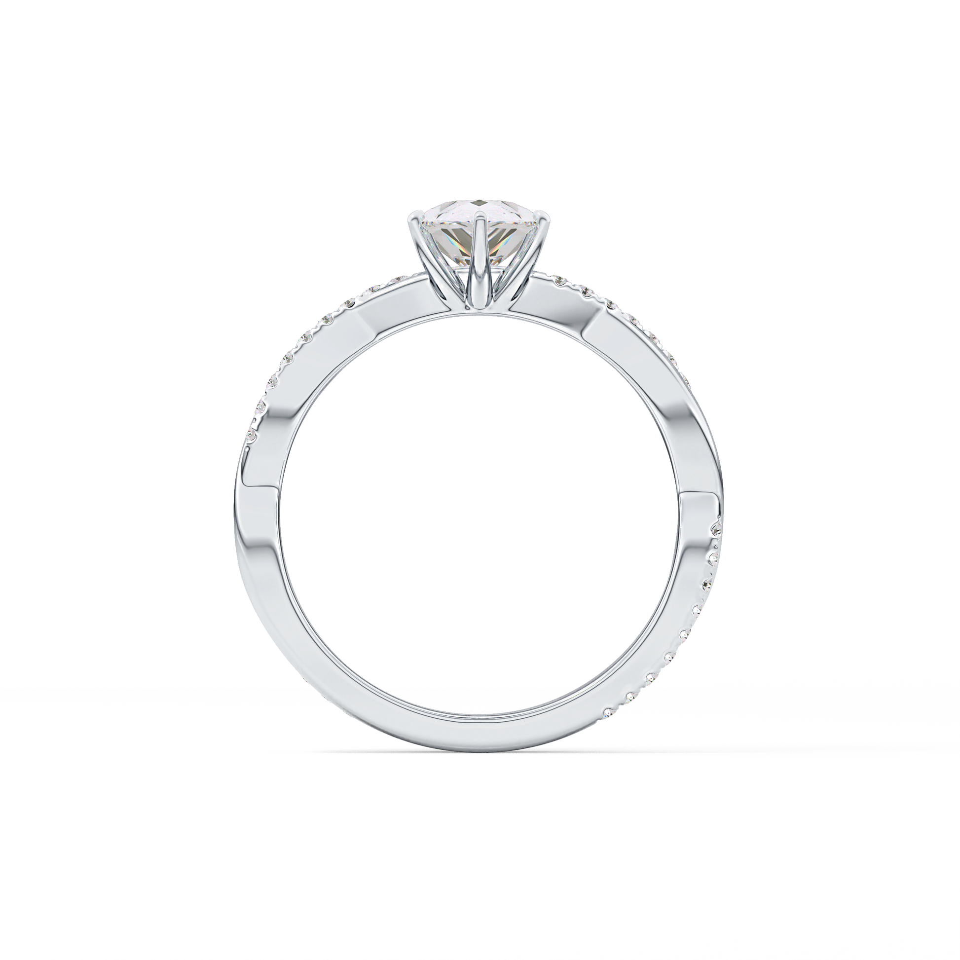 Pear Pave Lab Grown Diamond Engagement Ring