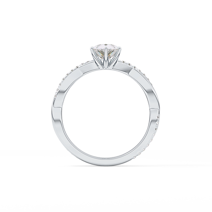 Pear Pave Lab Grown Diamond Engagement Ring