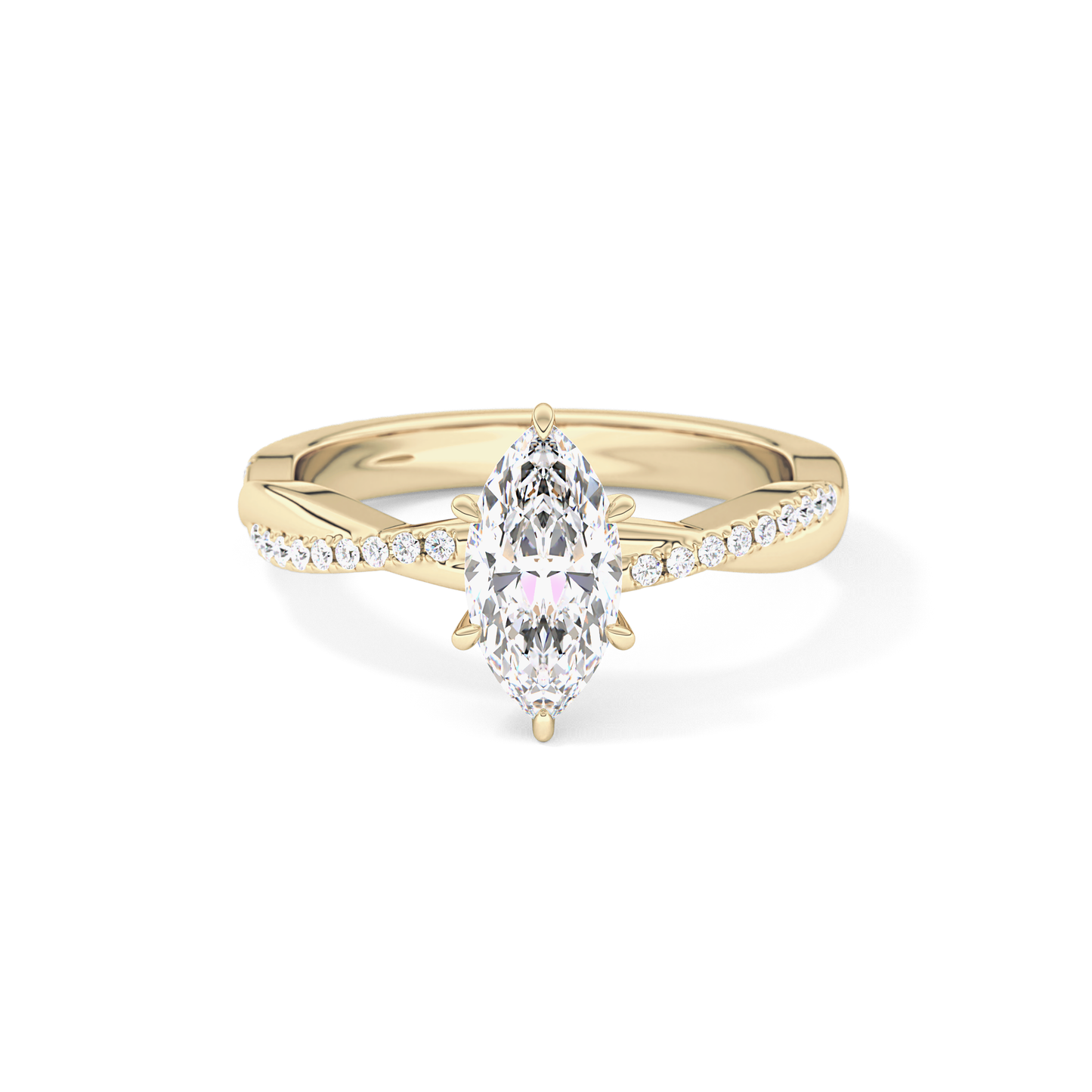 Marquise Pave Lab Grown Diamond Engagement Ring