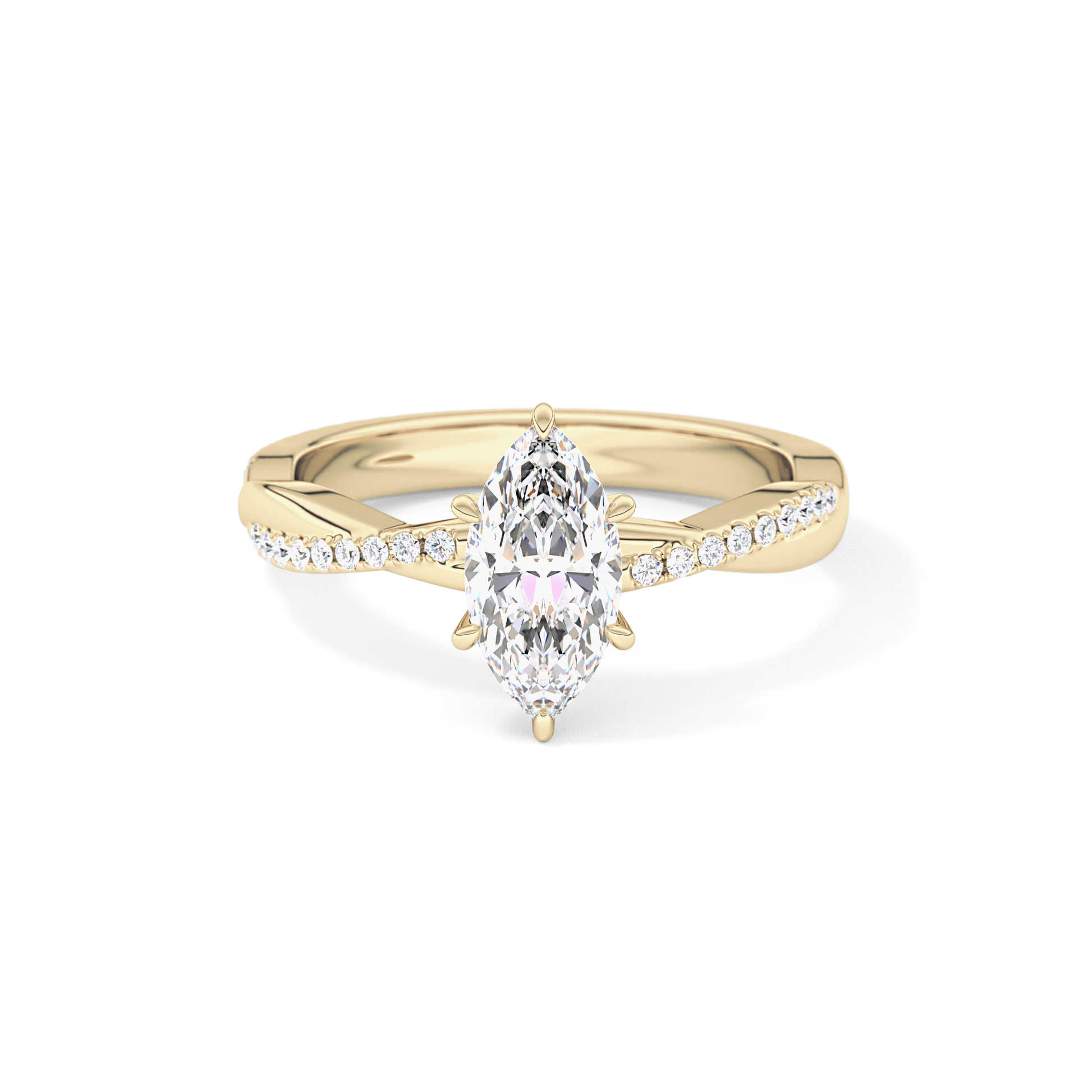 Marquise Pave Lab Grown Diamond Engagement Ring