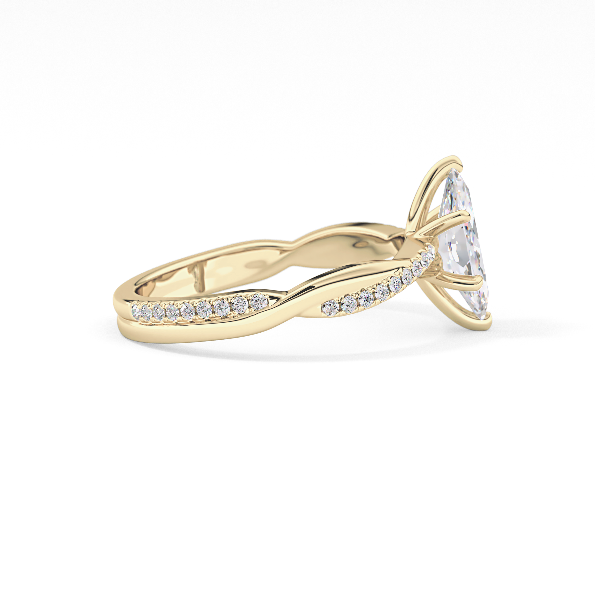 Marquise Pave Lab Grown Diamond Engagement Ring