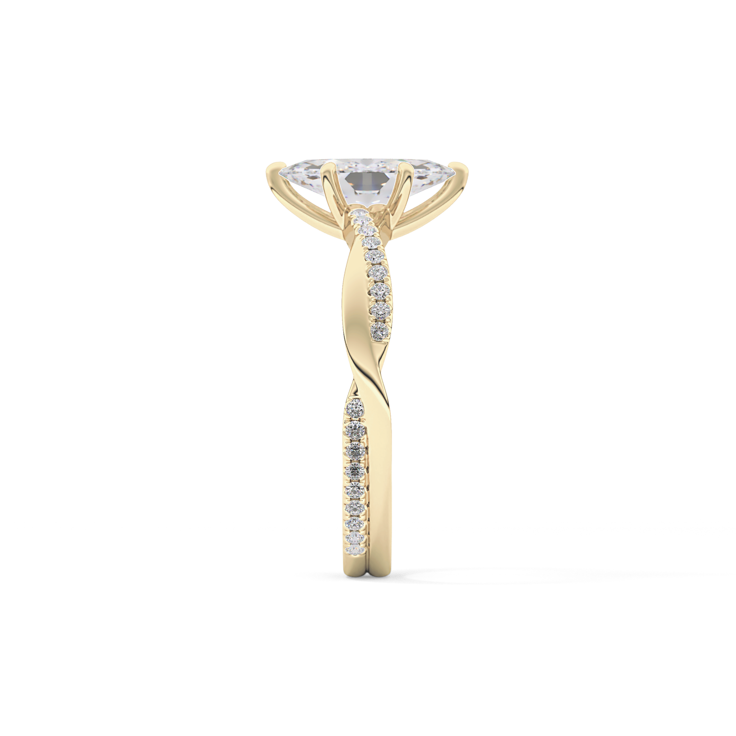 Marquise Pave Lab Grown Diamond Engagement Ring