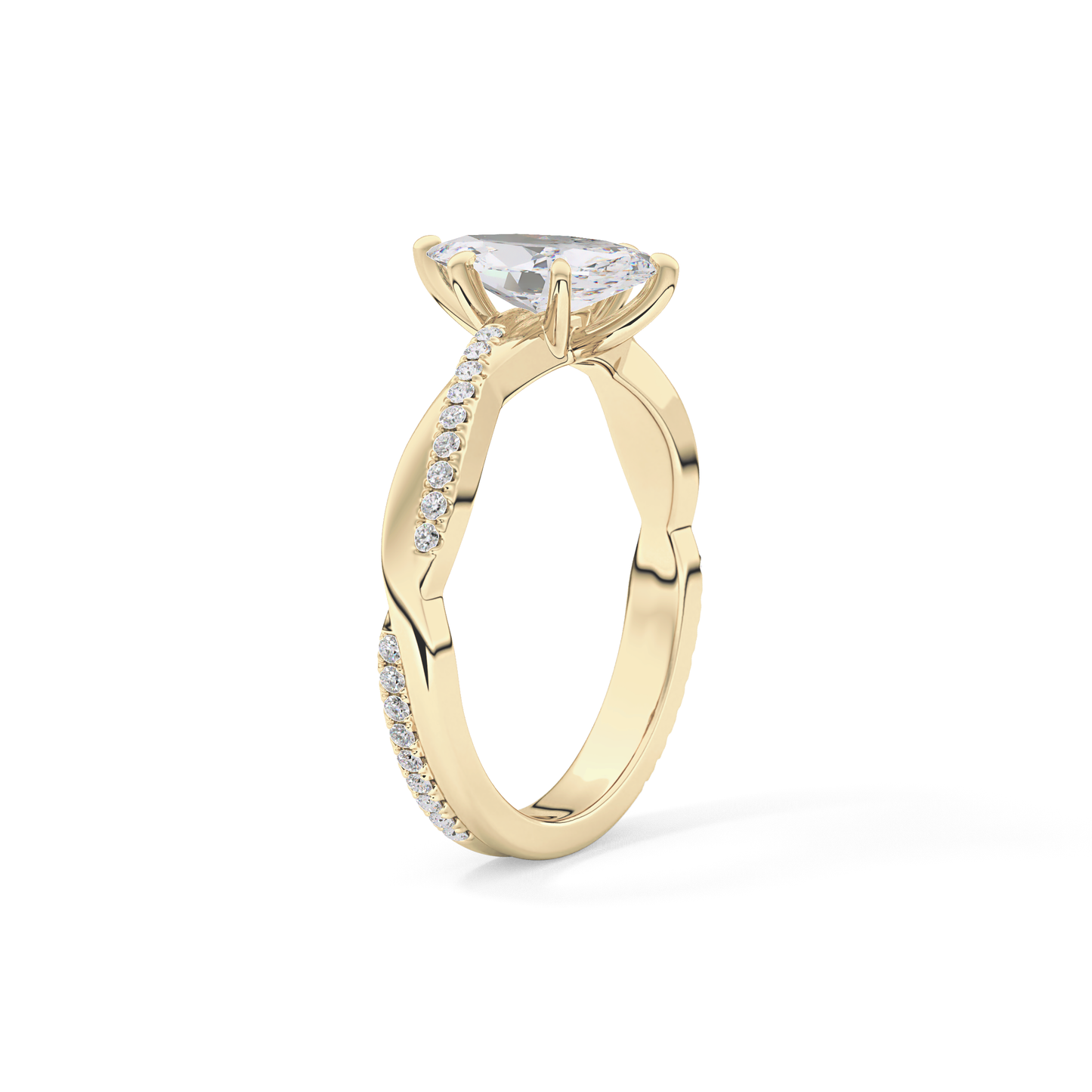Marquise Pave Lab Grown Diamond Engagement Ring