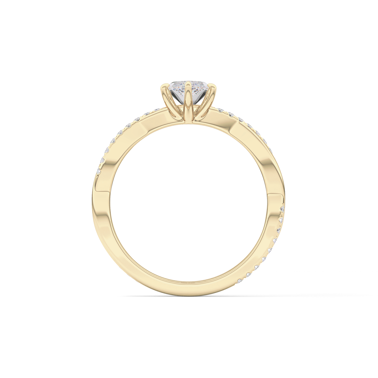 Marquise Pave Lab Grown Diamond Engagement Ring