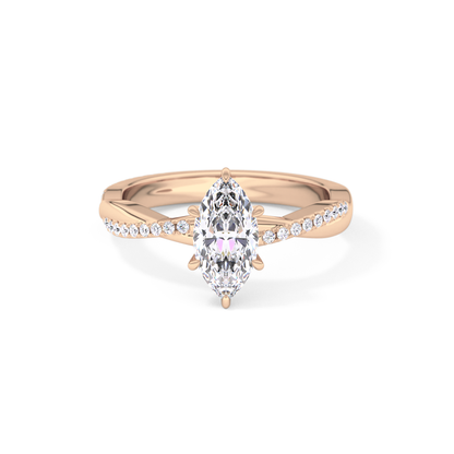 Marquise Pave Lab Grown Diamond Engagement Ring