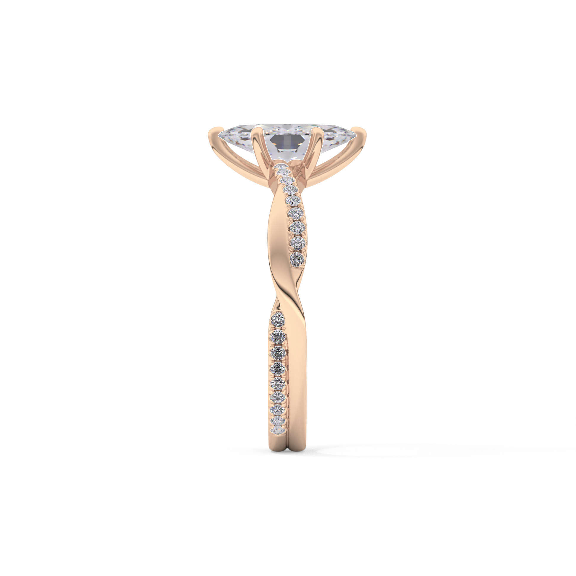 Marquise Pave Lab Grown Diamond Engagement Ring