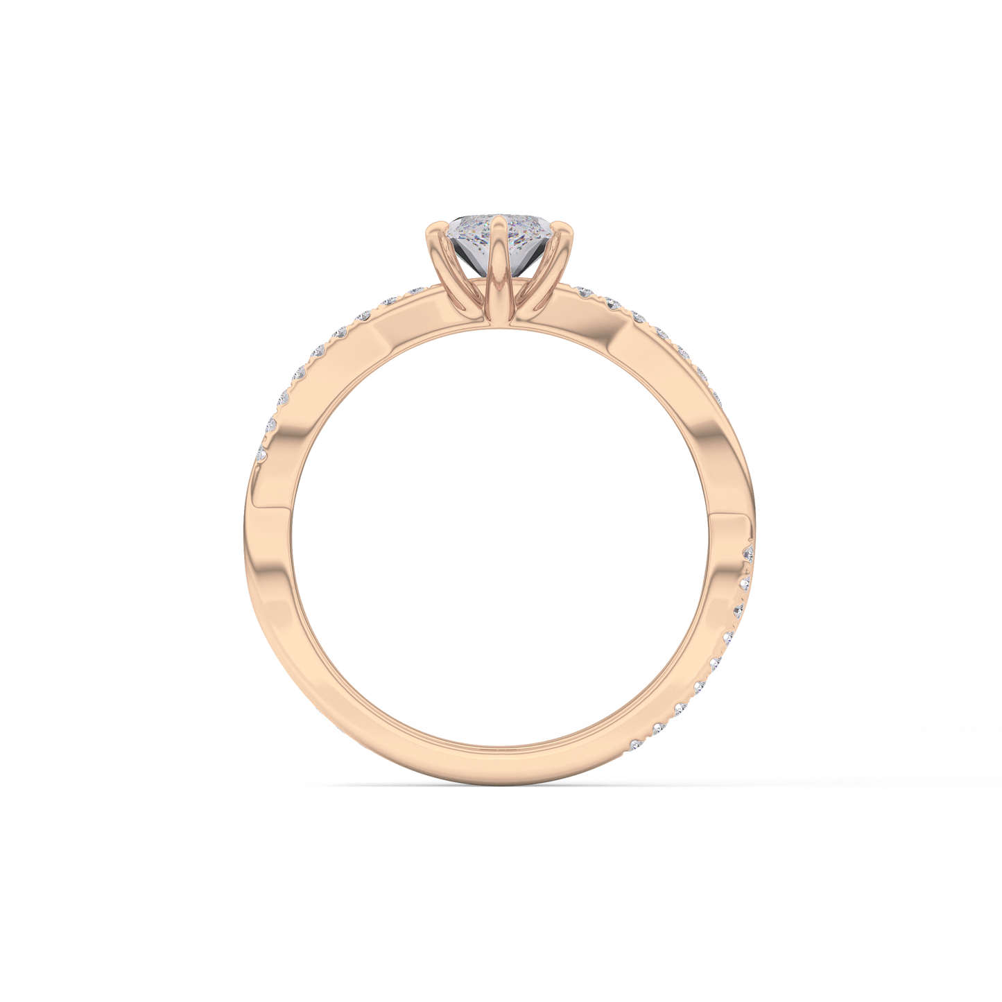 Marquise Pave Lab Grown Diamond Engagement Ring