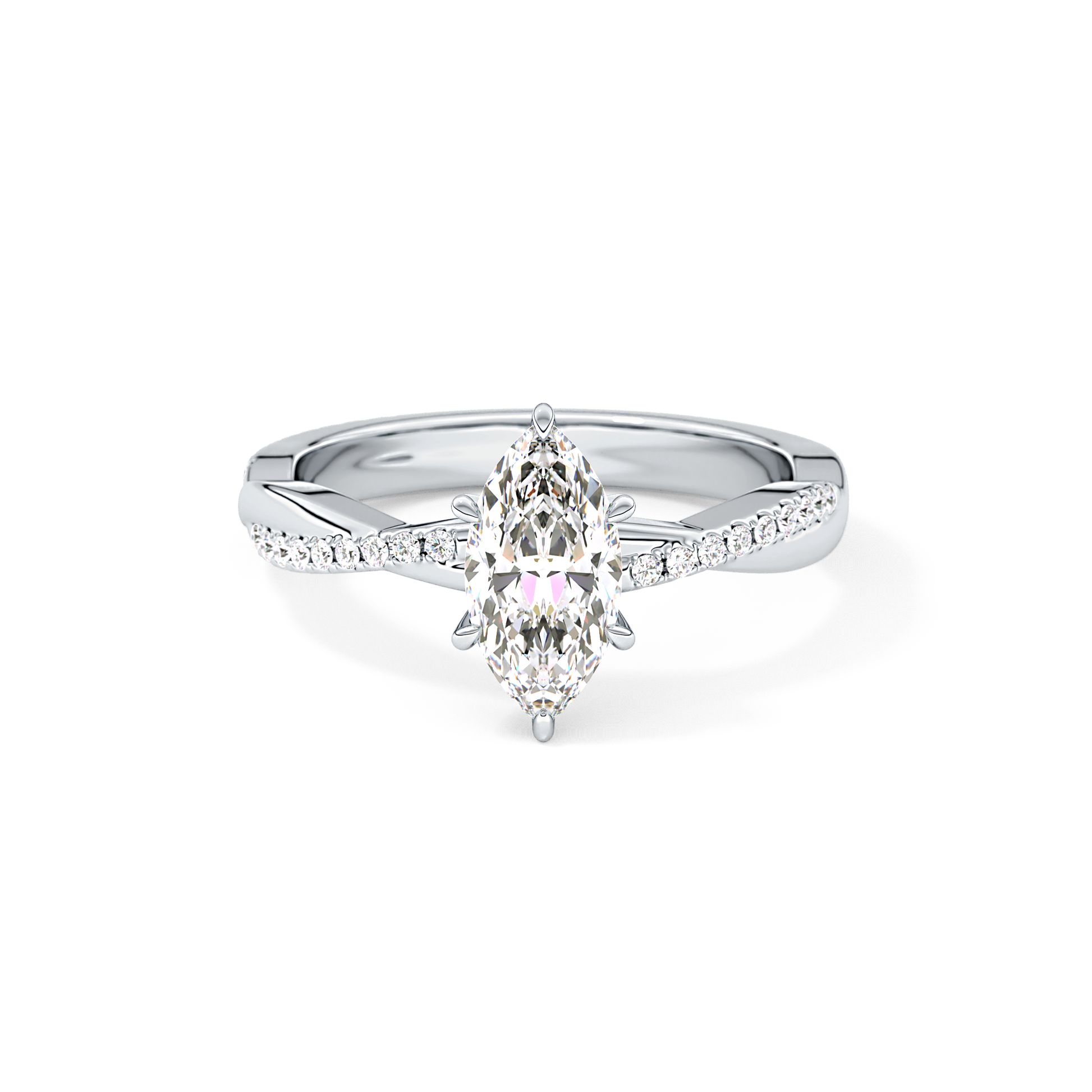 Marquise Pave Lab Grown Diamond Engagement Ring
