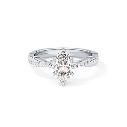 Marquise Pave Lab Grown Diamond Engagement Ring