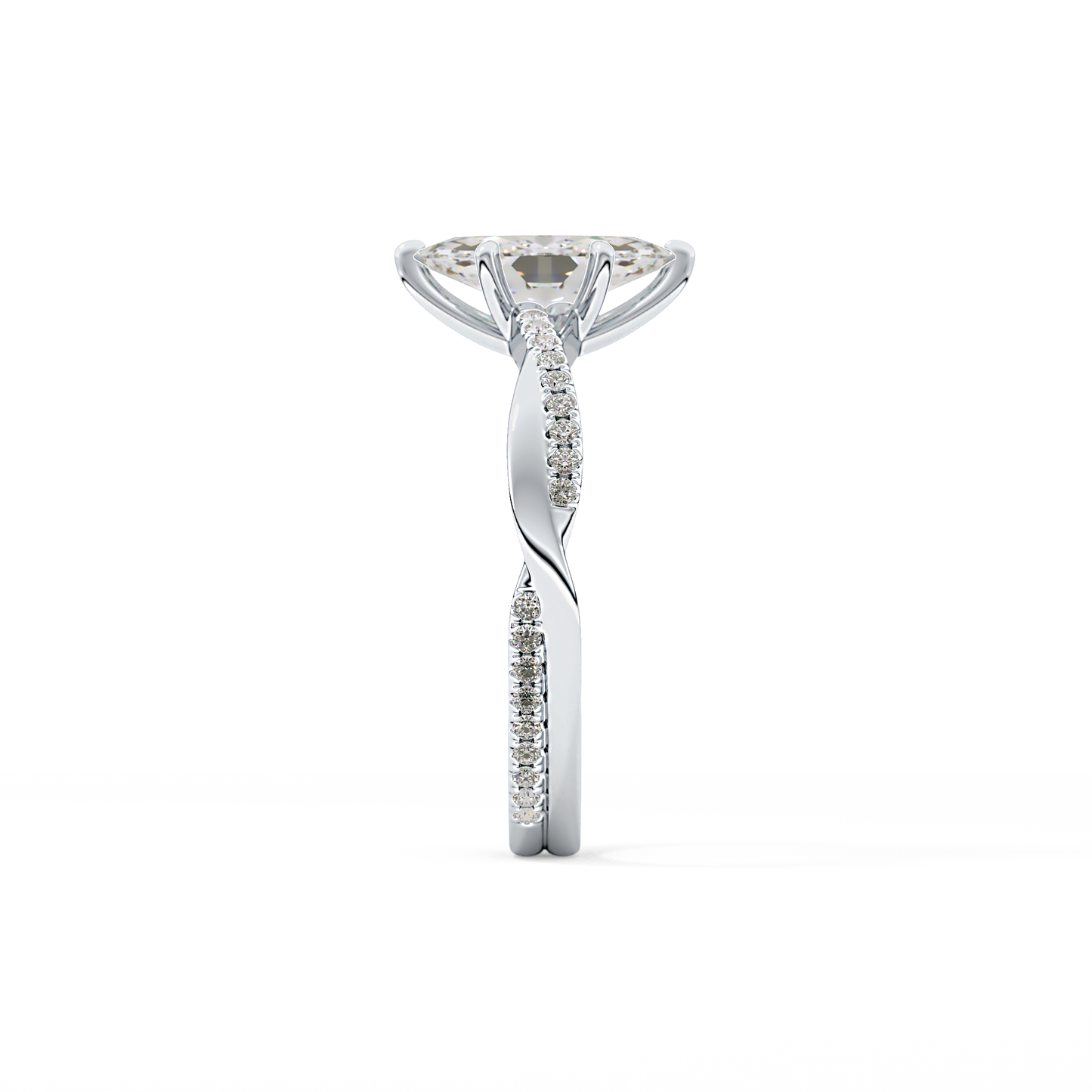 Marquise Pave Lab Grown Diamond Engagement Ring