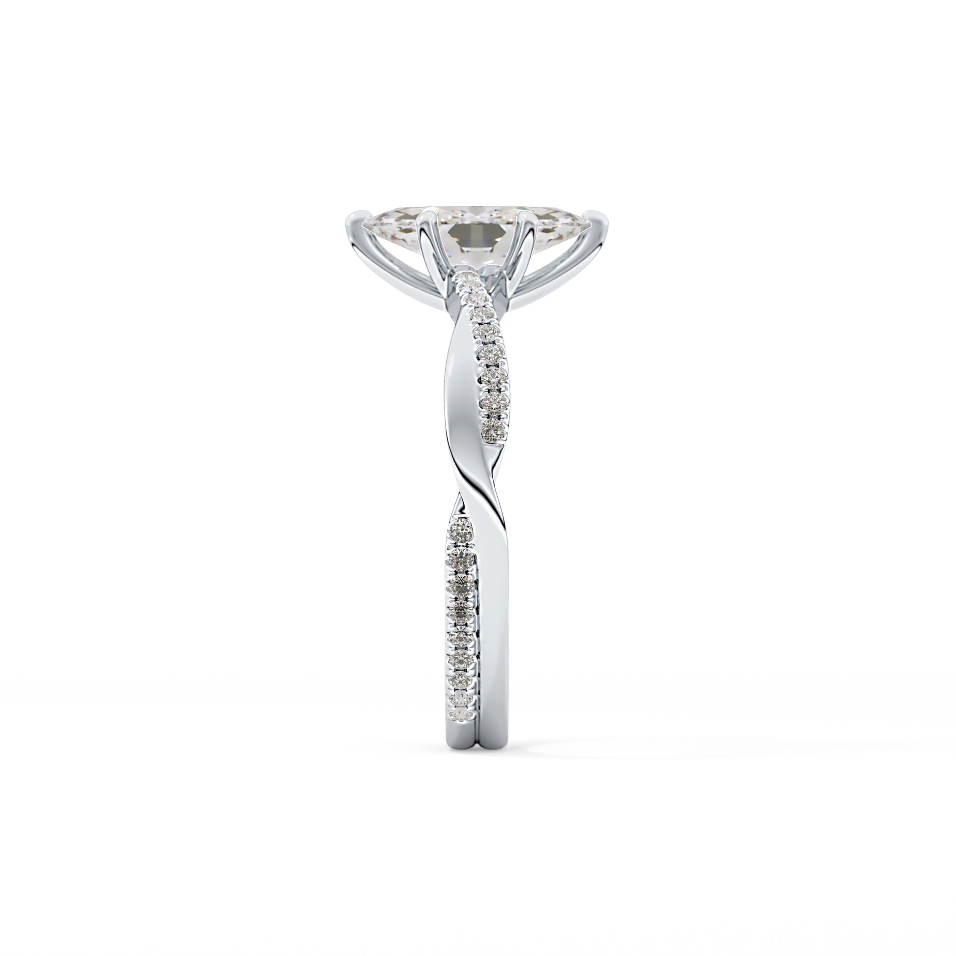 Marquise Pave Lab Grown Diamond Engagement Ring
