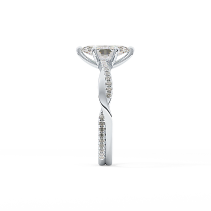Marquise Pave Lab Grown Diamond Engagement Ring