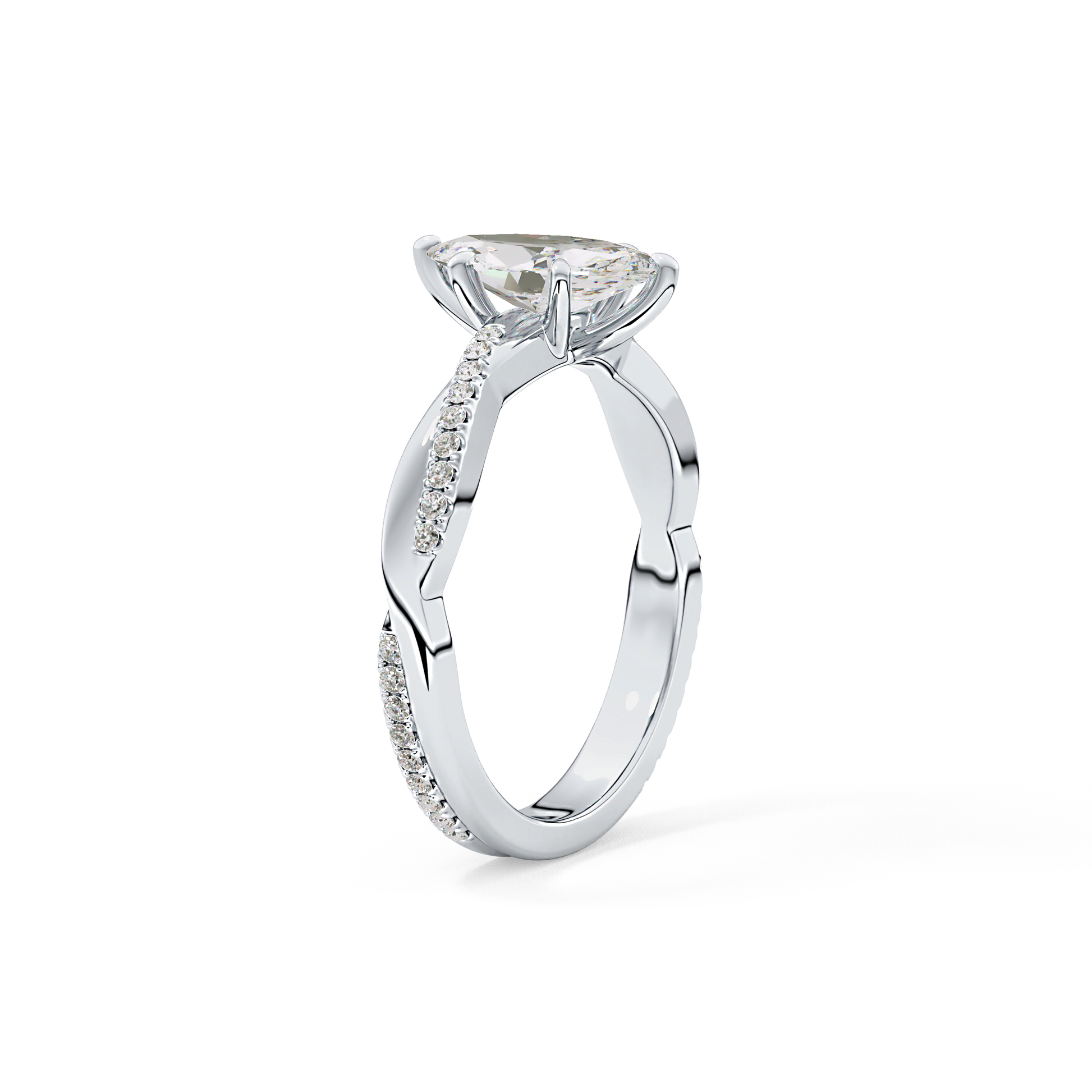 Marquise Pave Lab Grown Diamond Engagement Ring