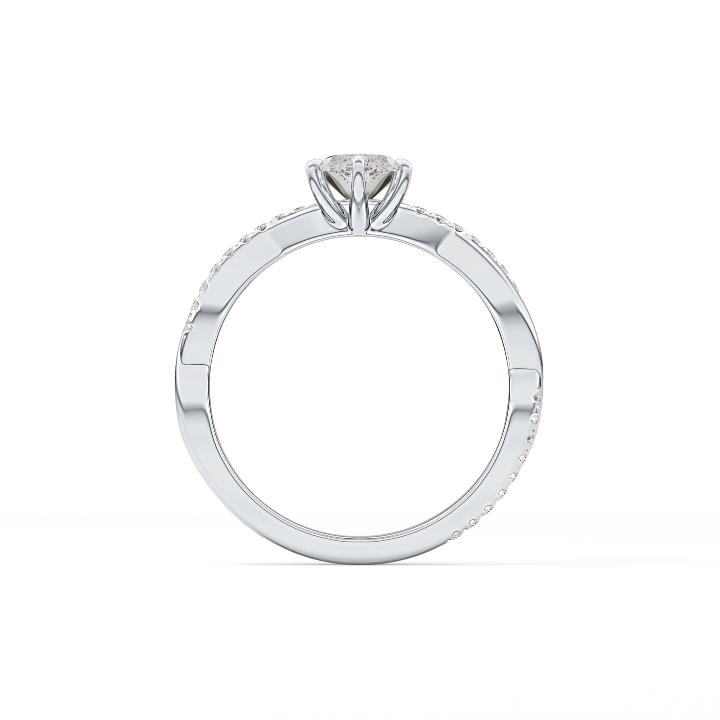 Marquise Pave Lab Grown Diamond Engagement Ring