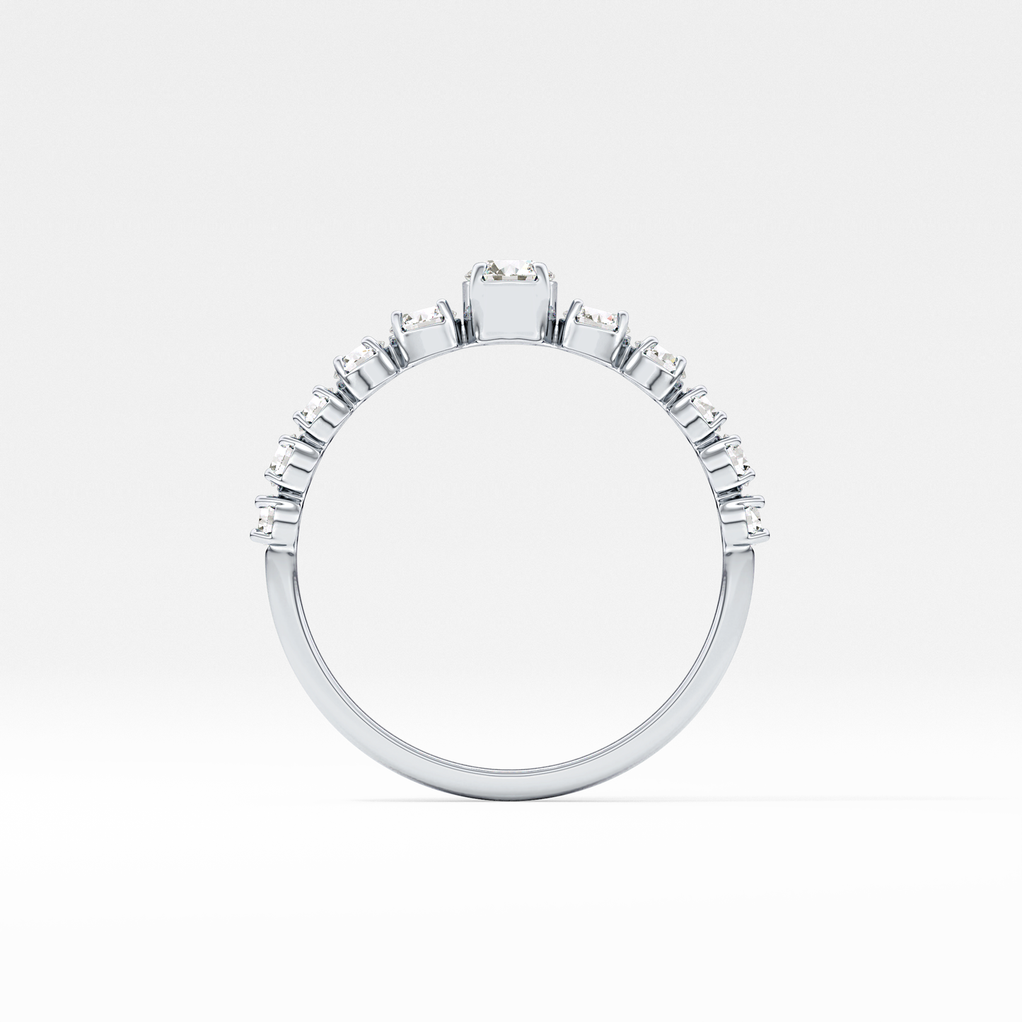 Emerald Solitaire Lab Grown Diamond Engagement Ring