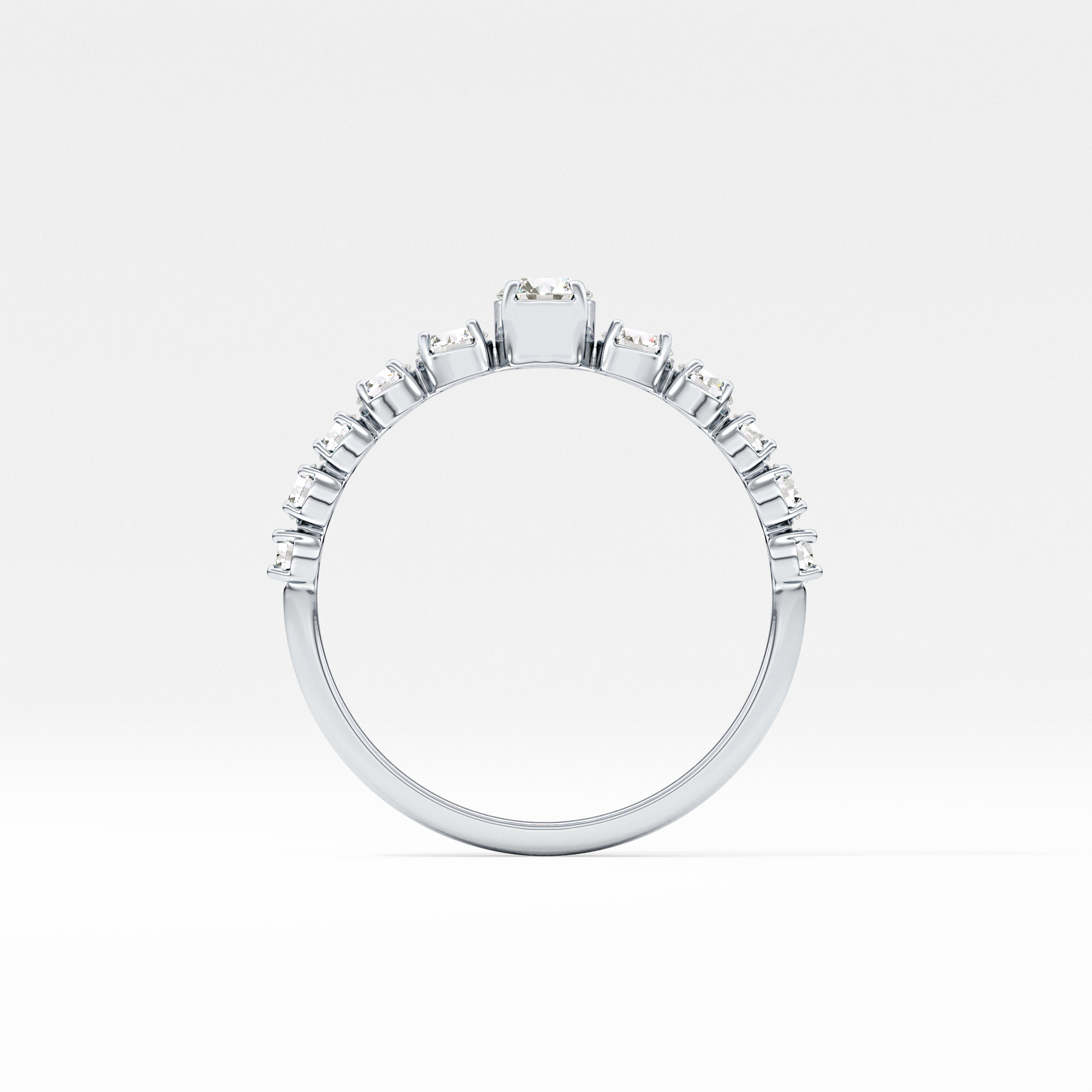 Emerald Solitaire Lab Grown Diamond Engagement Ring