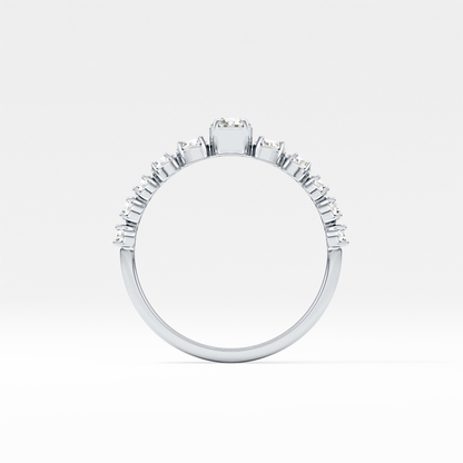 Emerald Solitaire Lab Grown Diamond Engagement Ring