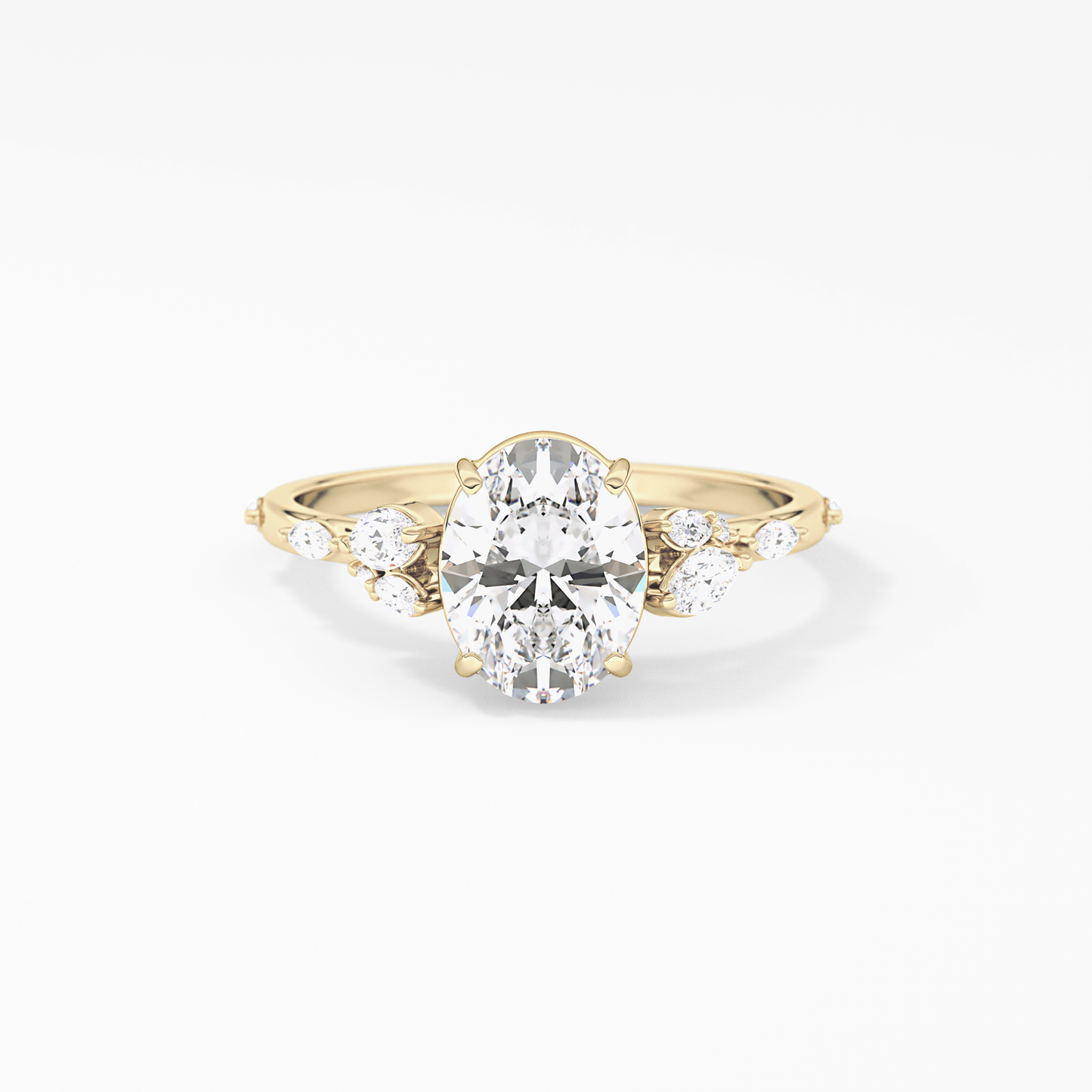 Emerald Solitaire Lab Grown Diamond Engagement Ring