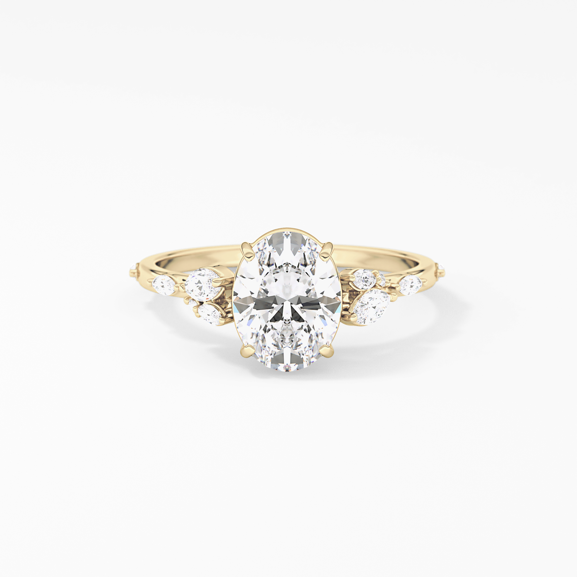 Emerald Solitaire Lab Grown Diamond Engagement Ring