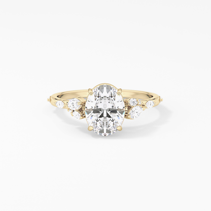 Emerald Solitaire Lab Grown Diamond Engagement Ring