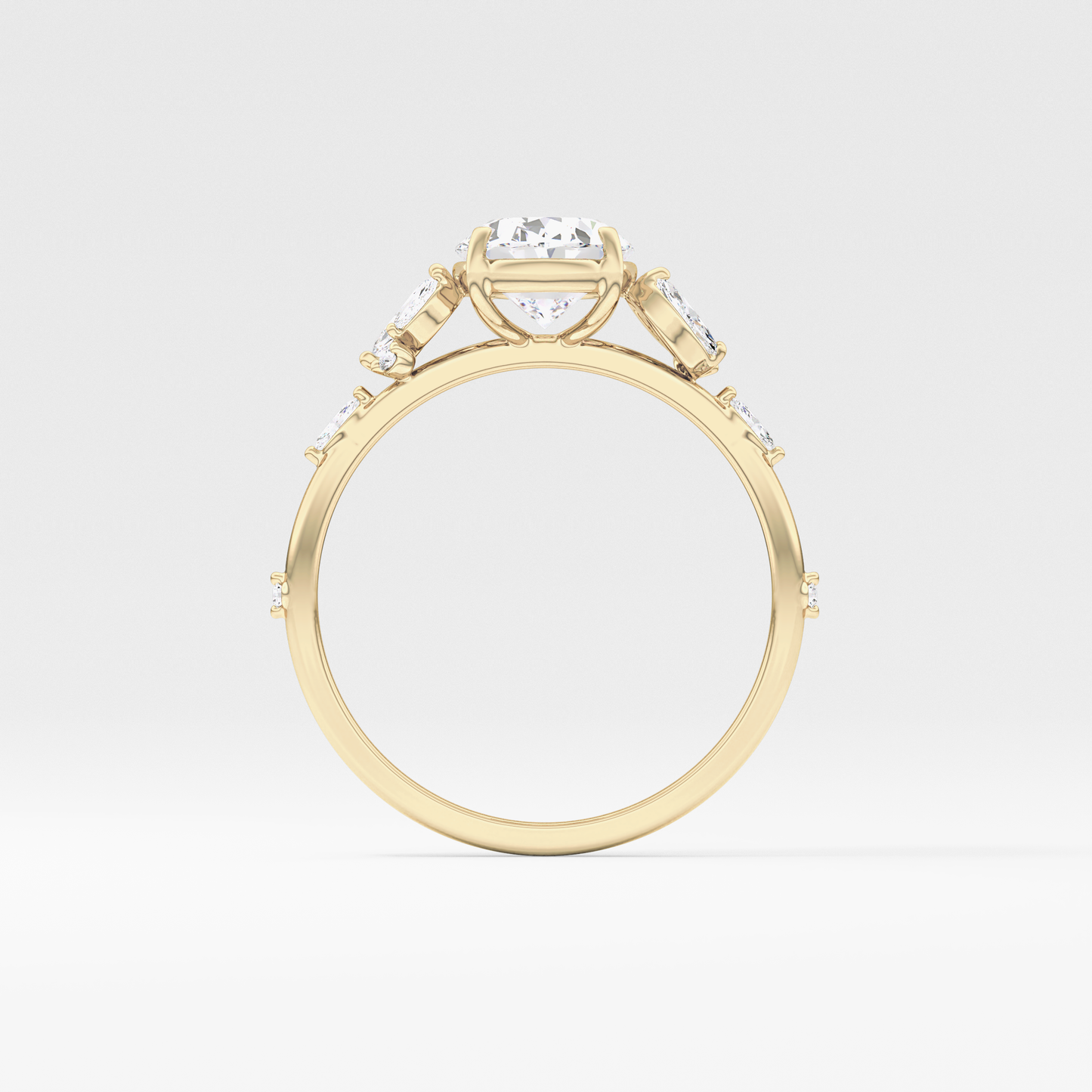 Emerald Solitaire Lab Grown Diamond Engagement Ring