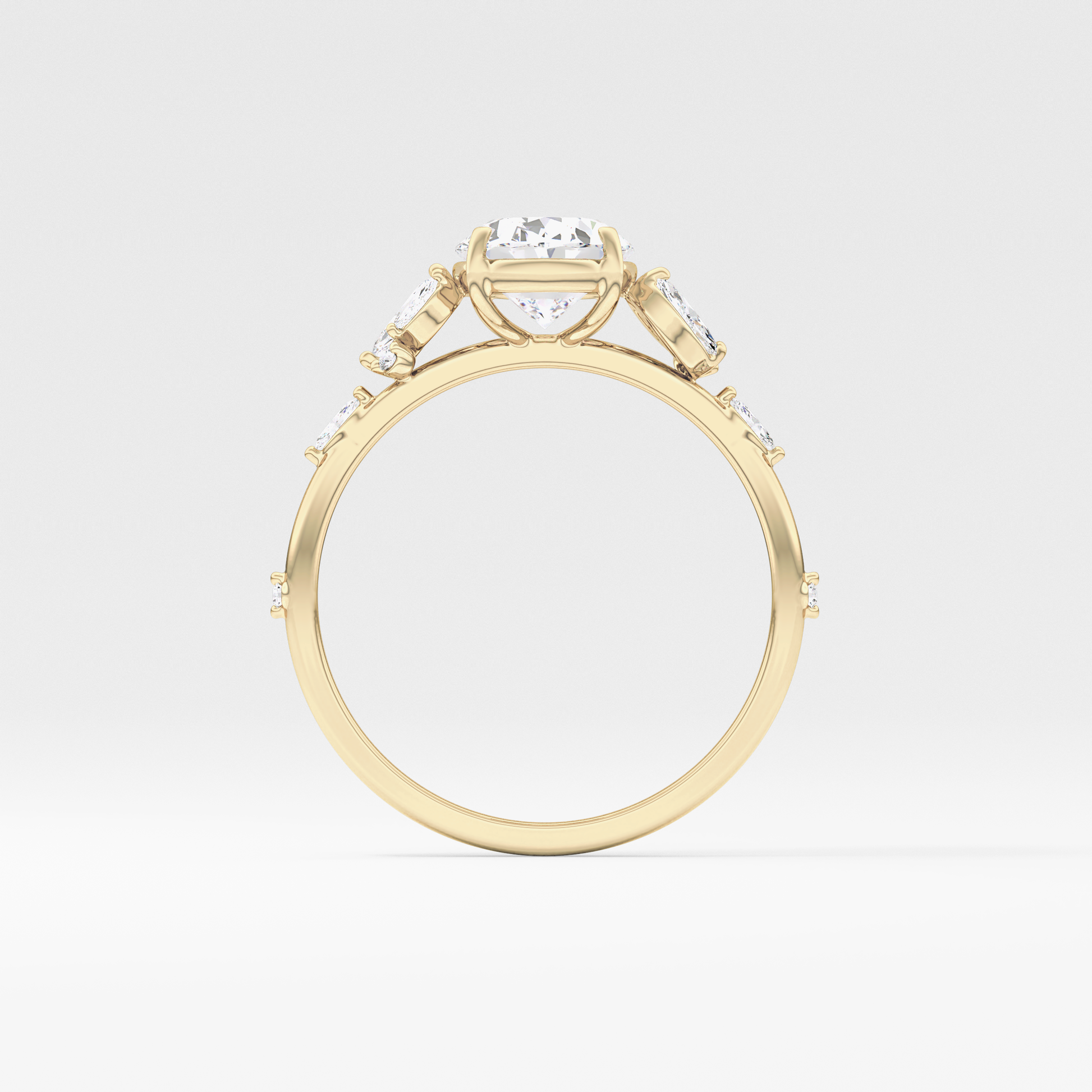 Emerald Solitaire Lab Grown Diamond Engagement Ring