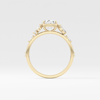 Emerald Solitaire Lab Grown Diamond Engagement Ring