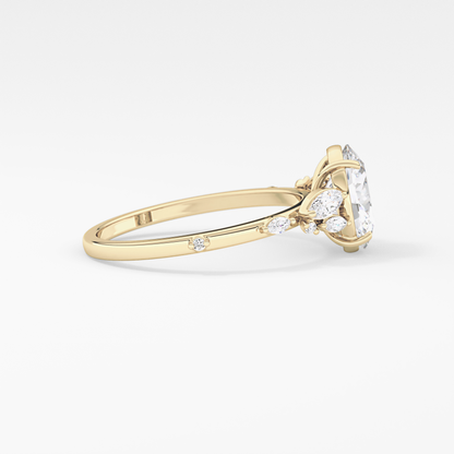 Emerald Solitaire Lab Grown Diamond Engagement Ring