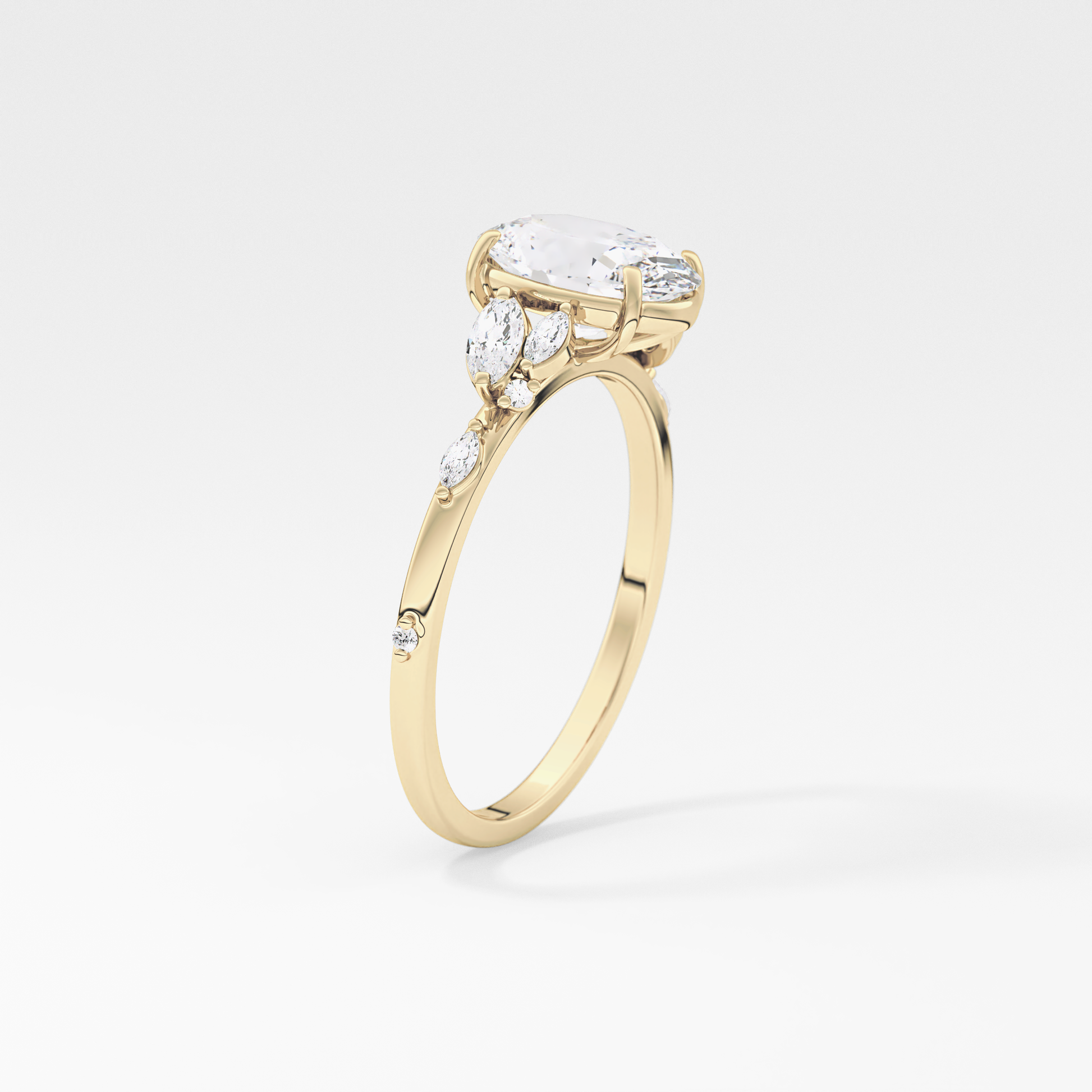 Emerald Solitaire Lab Grown Diamond Engagement Ring