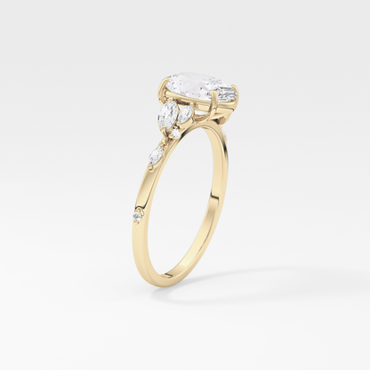 Emerald Solitaire Lab Grown Diamond Engagement Ring