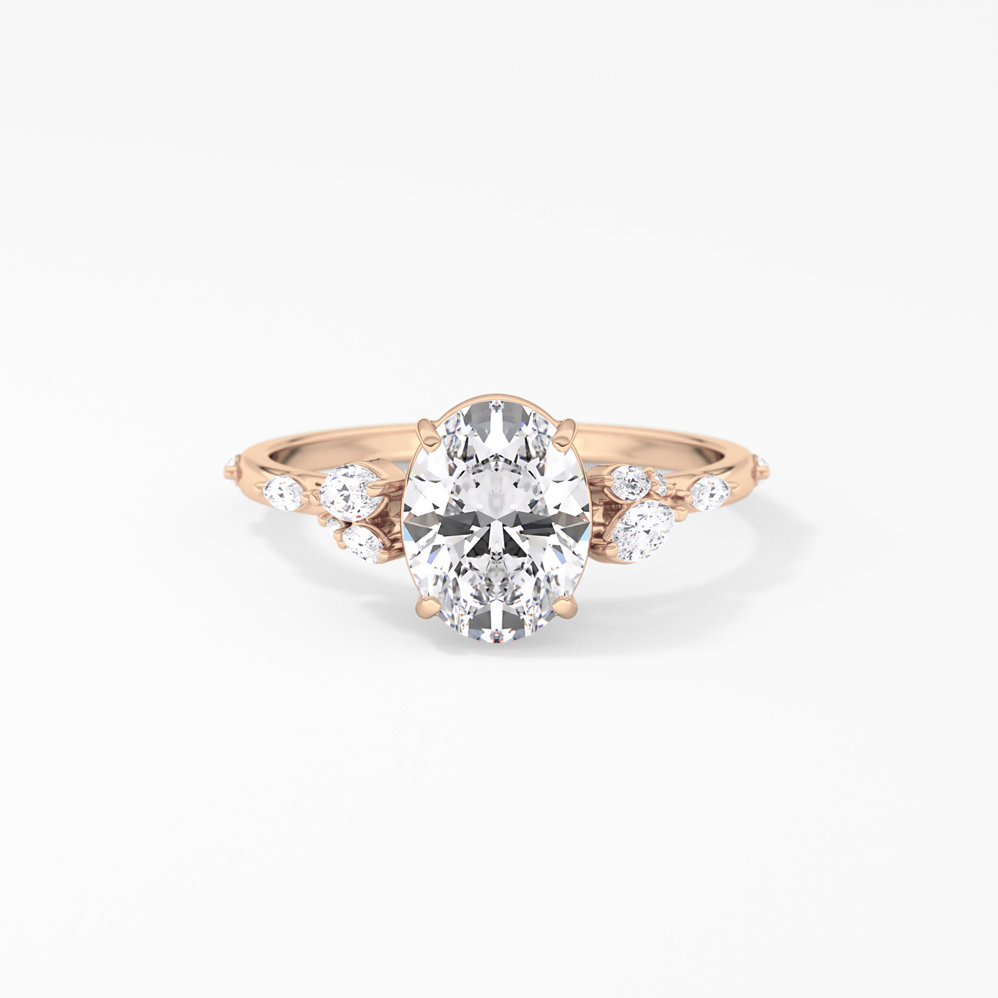 Emerald Solitaire Lab Grown Diamond Engagement Ring