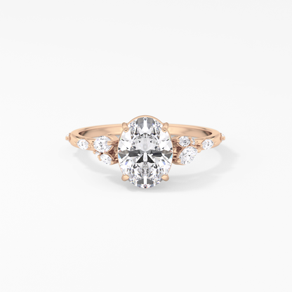 Emerald Solitaire Lab Grown Diamond Engagement Ring