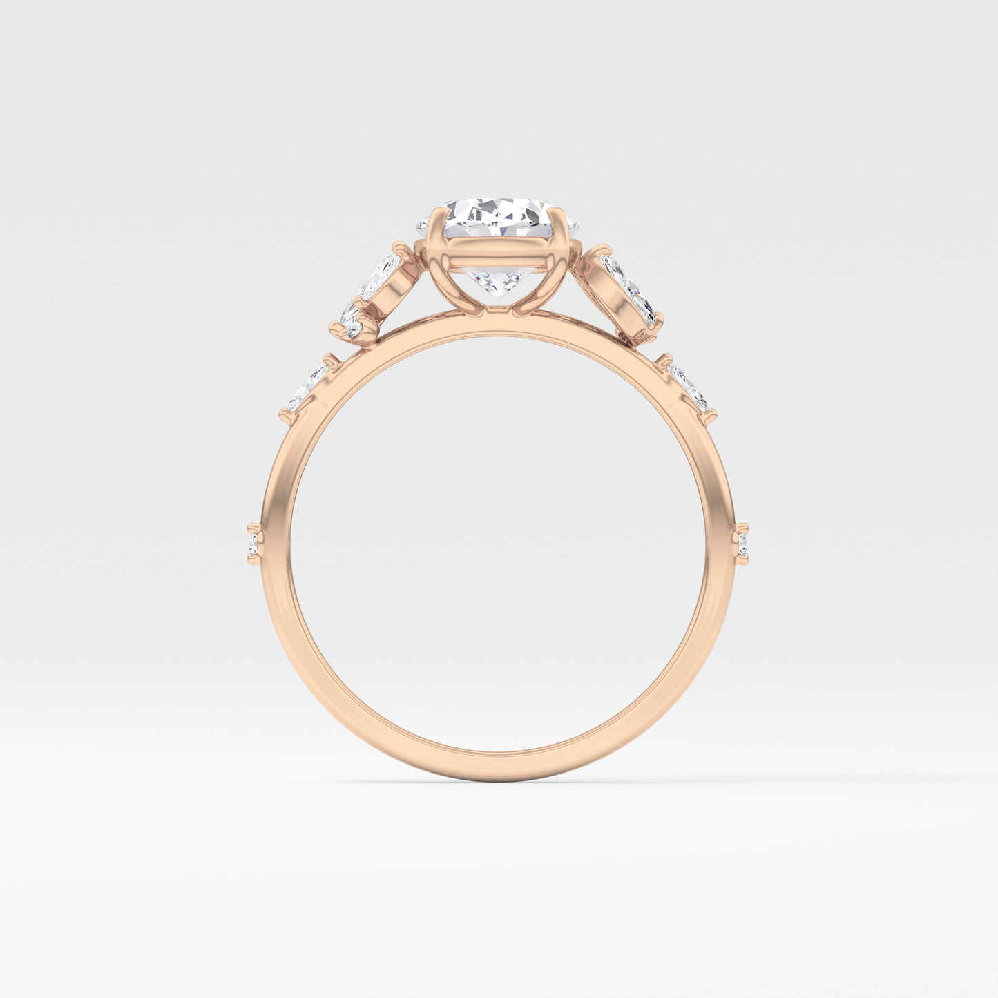 Emerald Solitaire Lab Grown Diamond Engagement Ring