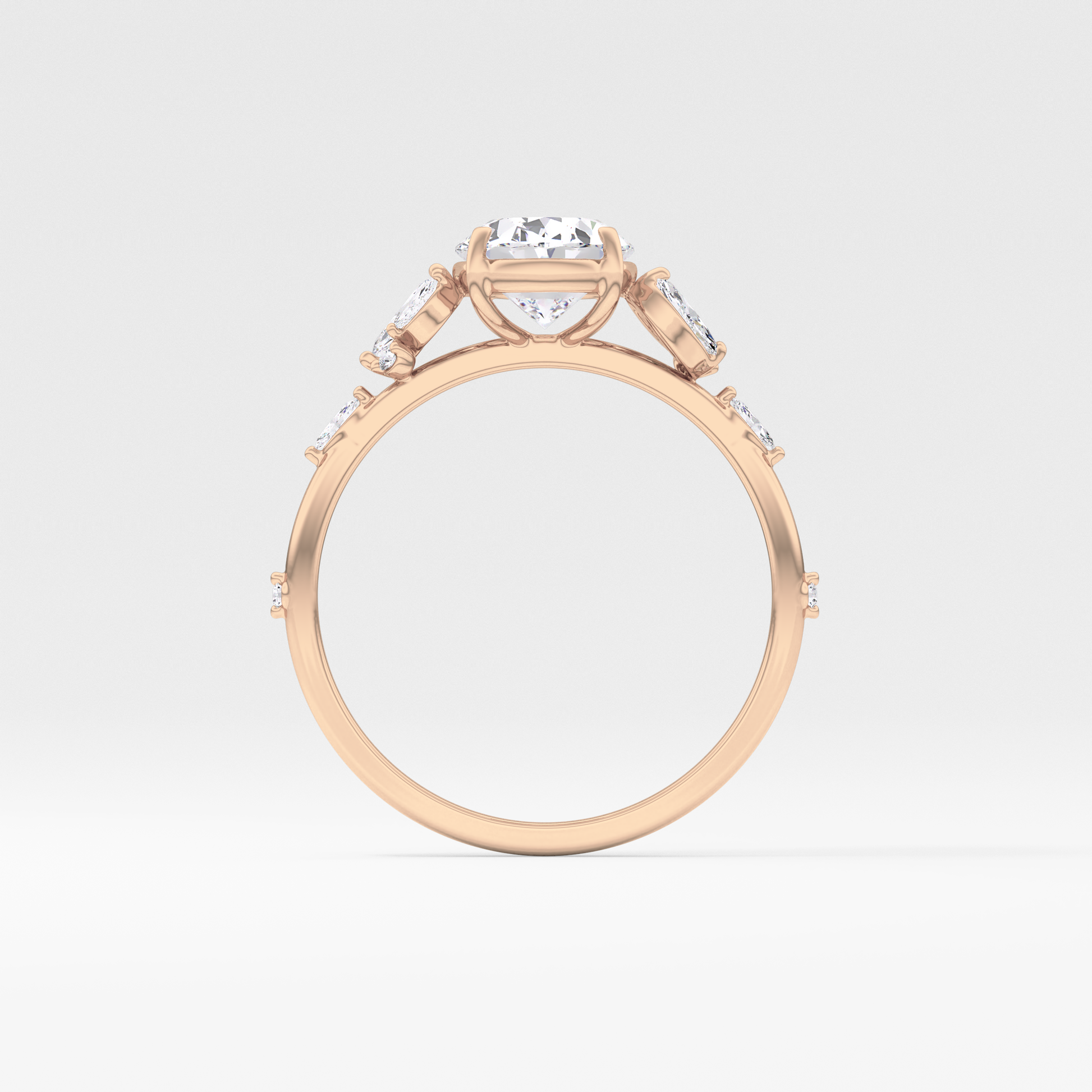 Emerald Solitaire Lab Grown Diamond Engagement Ring