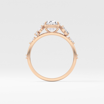 Emerald Solitaire Lab Grown Diamond Engagement Ring