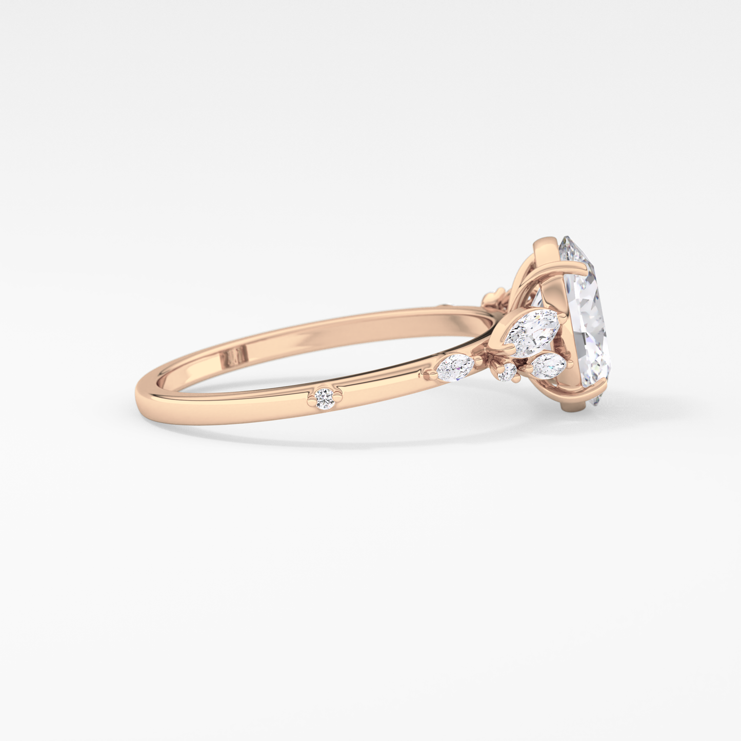 Emerald Solitaire Lab Grown Diamond Engagement Ring