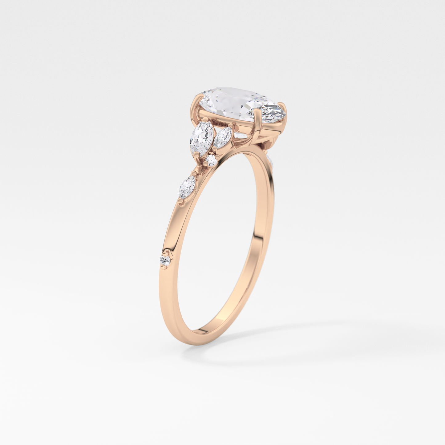 Emerald Solitaire Lab Grown Diamond Engagement Ring