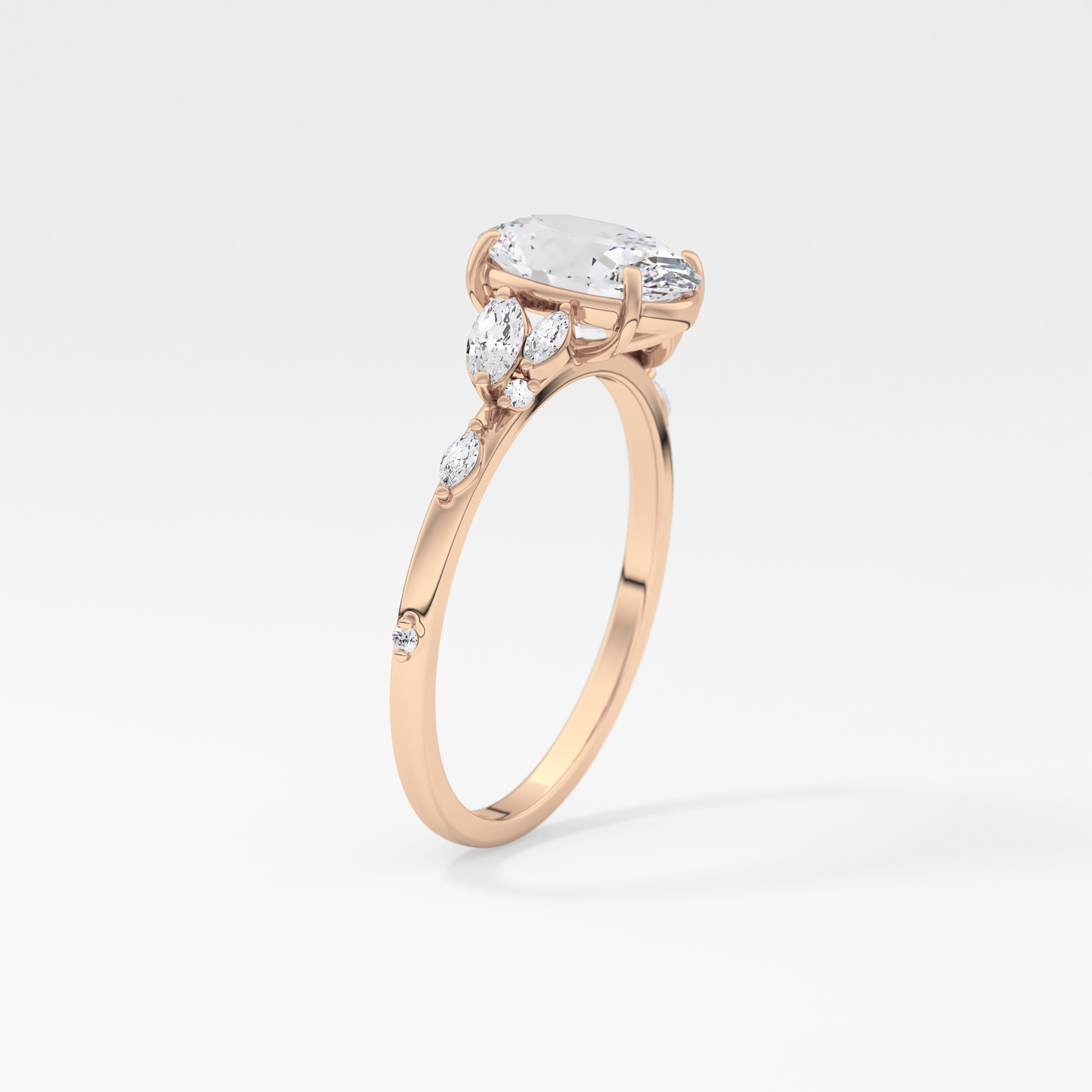 Emerald Solitaire Lab Grown Diamond Engagement Ring