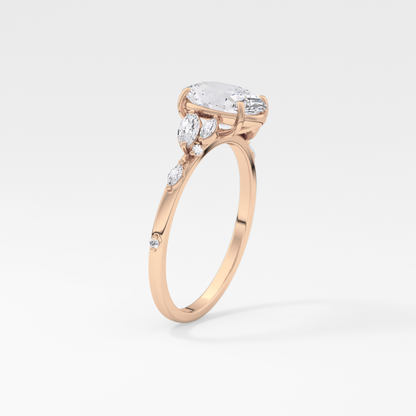 Emerald Solitaire Lab Grown Diamond Engagement Ring