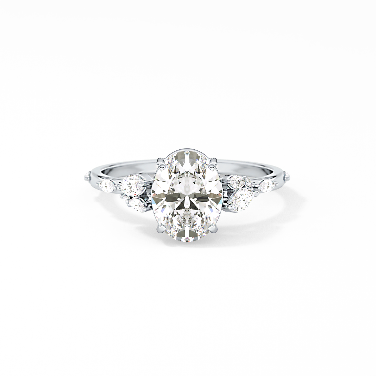 Emerald Solitaire Lab Grown Diamond Engagement Ring