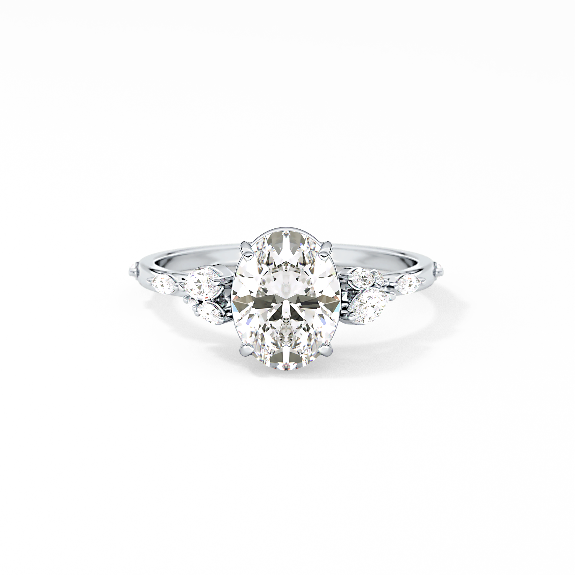 Emerald Solitaire Lab Grown Diamond Engagement Ring