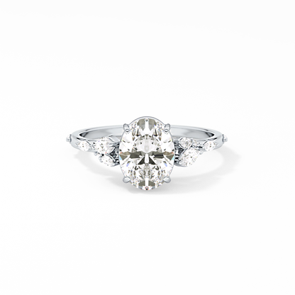 Emerald Solitaire Lab Grown Diamond Engagement Ring