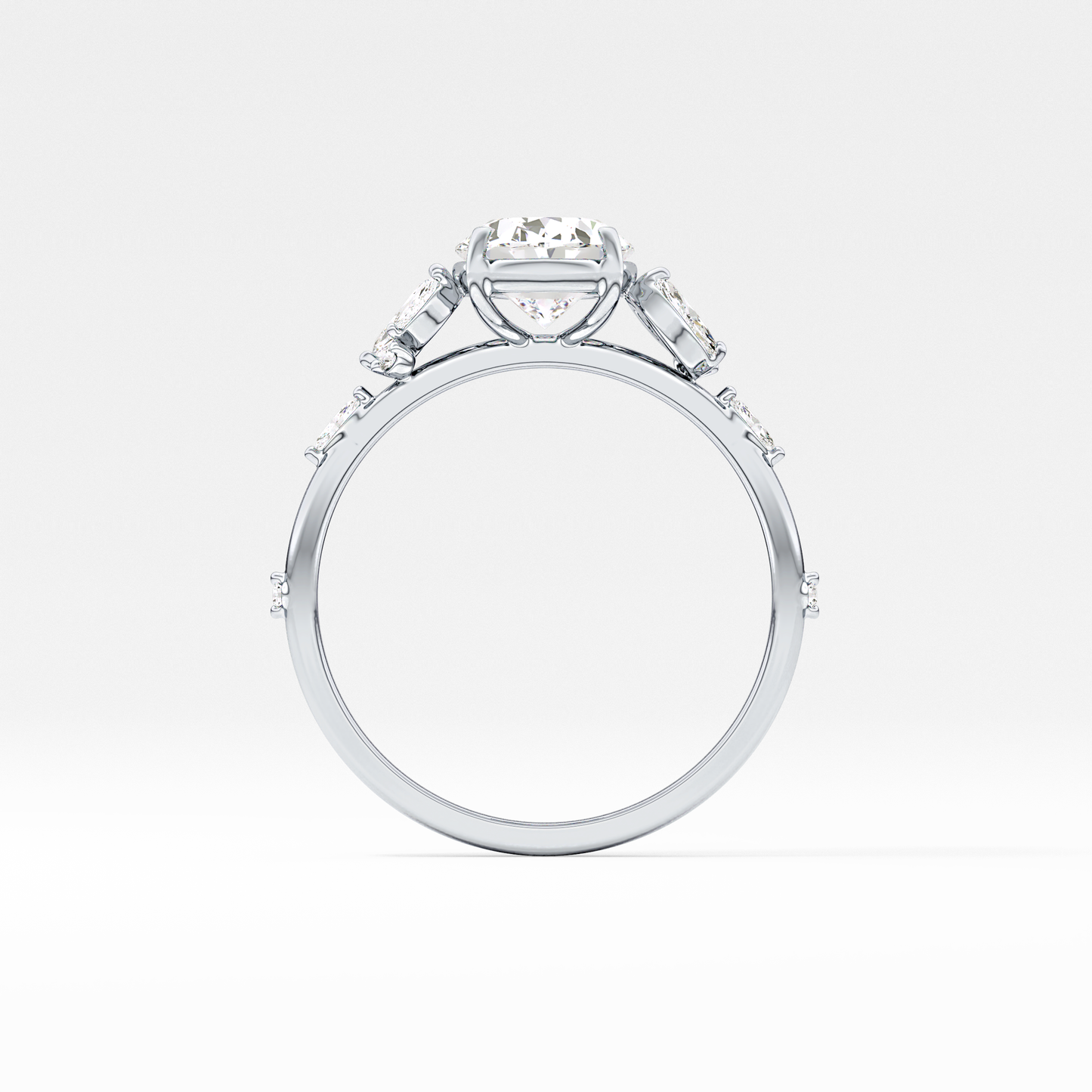 Emerald Solitaire Lab Grown Diamond Engagement Ring