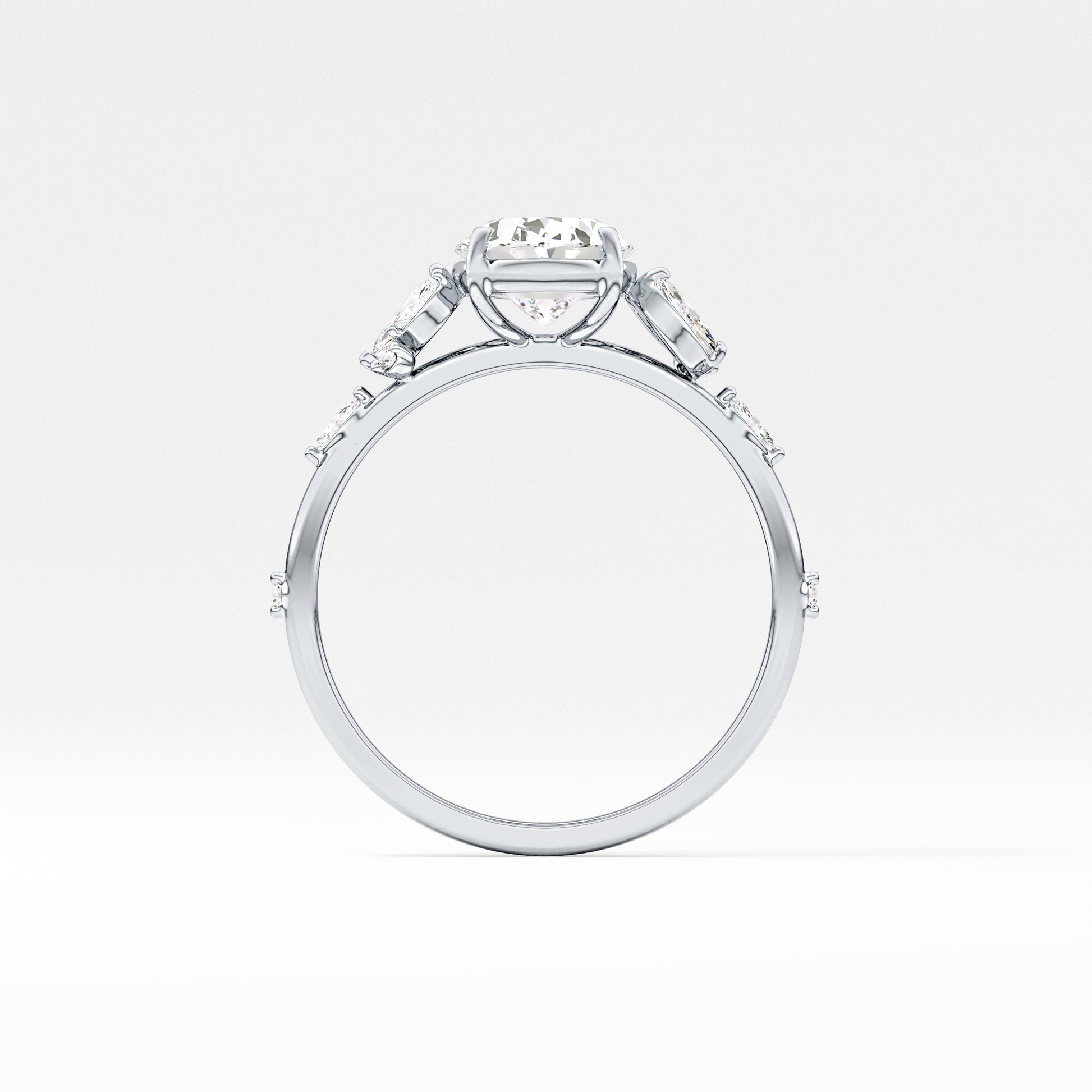Emerald Solitaire Lab Grown Diamond Engagement Ring