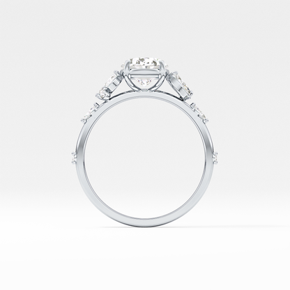 Emerald Solitaire Lab Grown Diamond Engagement Ring
