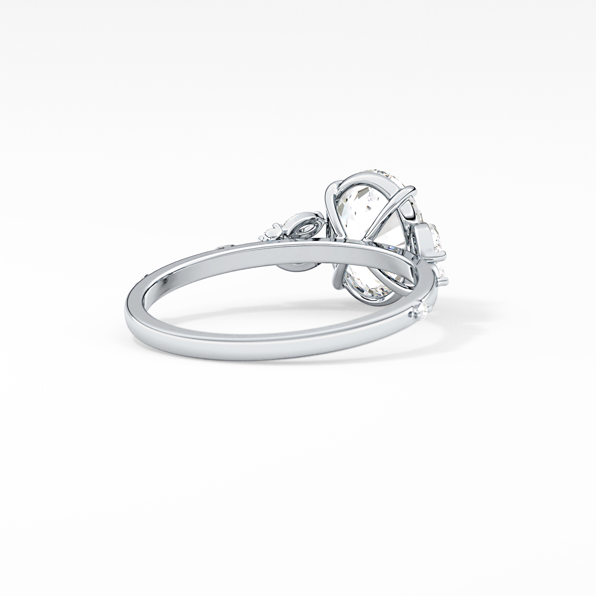 Emerald Solitaire Lab Grown Diamond Engagement Ring